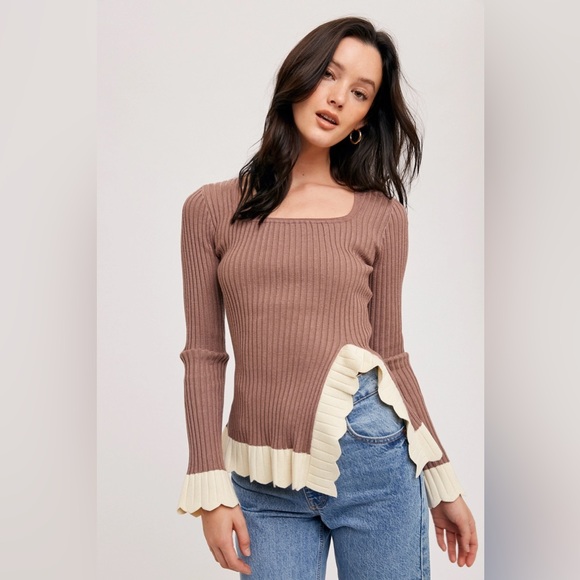 A7- Ribbed Slit Ruffle - Picture 1 of 4